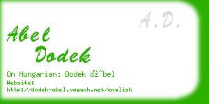 abel dodek business card